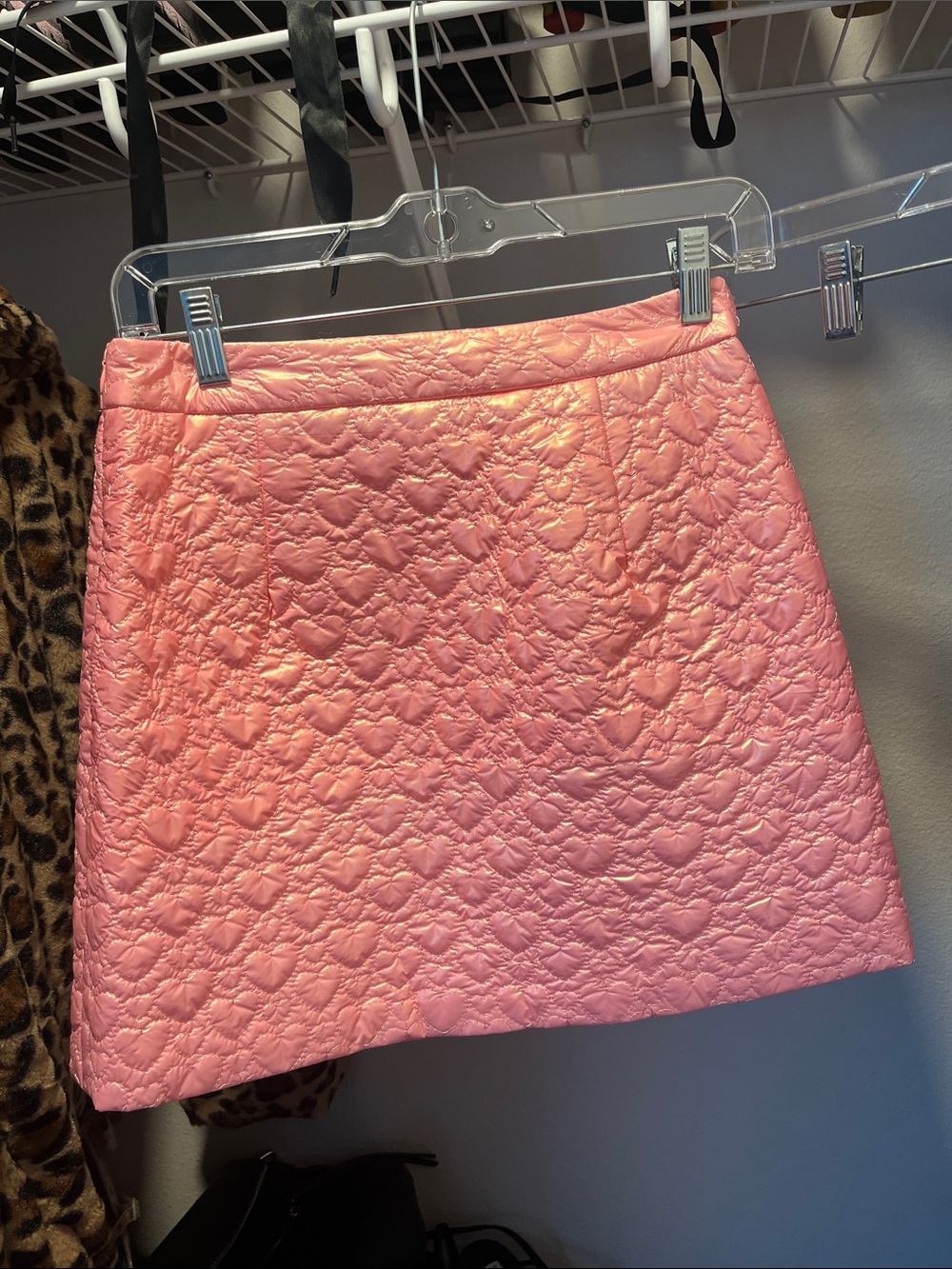 Textured Pink A-Line Mini Skirt